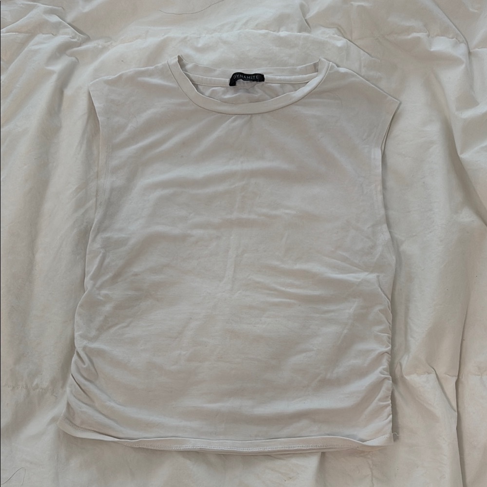 White Sleeveless Shirt